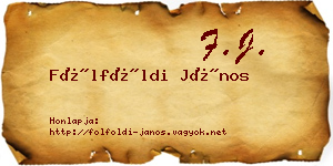 Fölföldi János névjegykártya