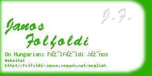 janos folfoldi business card